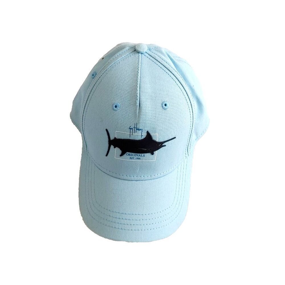 Guy Harvey Originals Light Blue Marlin Adjustable Baseball Style Hat  Cap